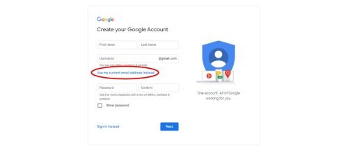 Tutorials, Creating a Google Account using an existing email address, Inventiva Creative Studio™