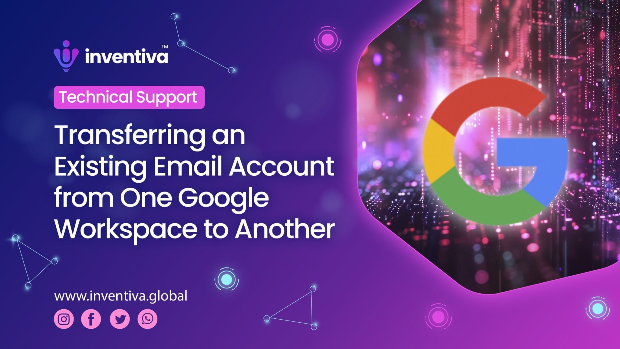 Google Workspace email account transfer, Transferring an Existing Email Account from One Google Workspace to Another, Inventiva Creative Studio™