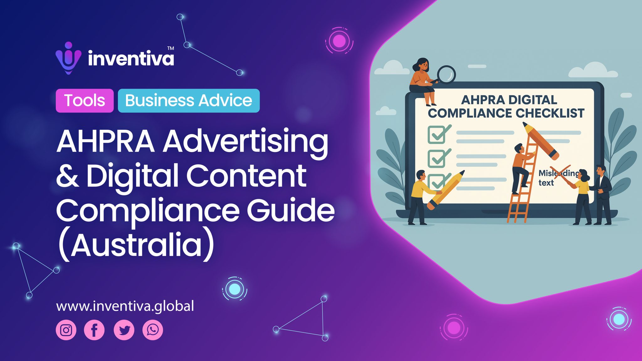 AHPRA Advertising & Digital Content Compliance Guide (Australia), AHPRA Advertising & Digital Content Compliance Guide (Australia), Inventiva Creative Studio™