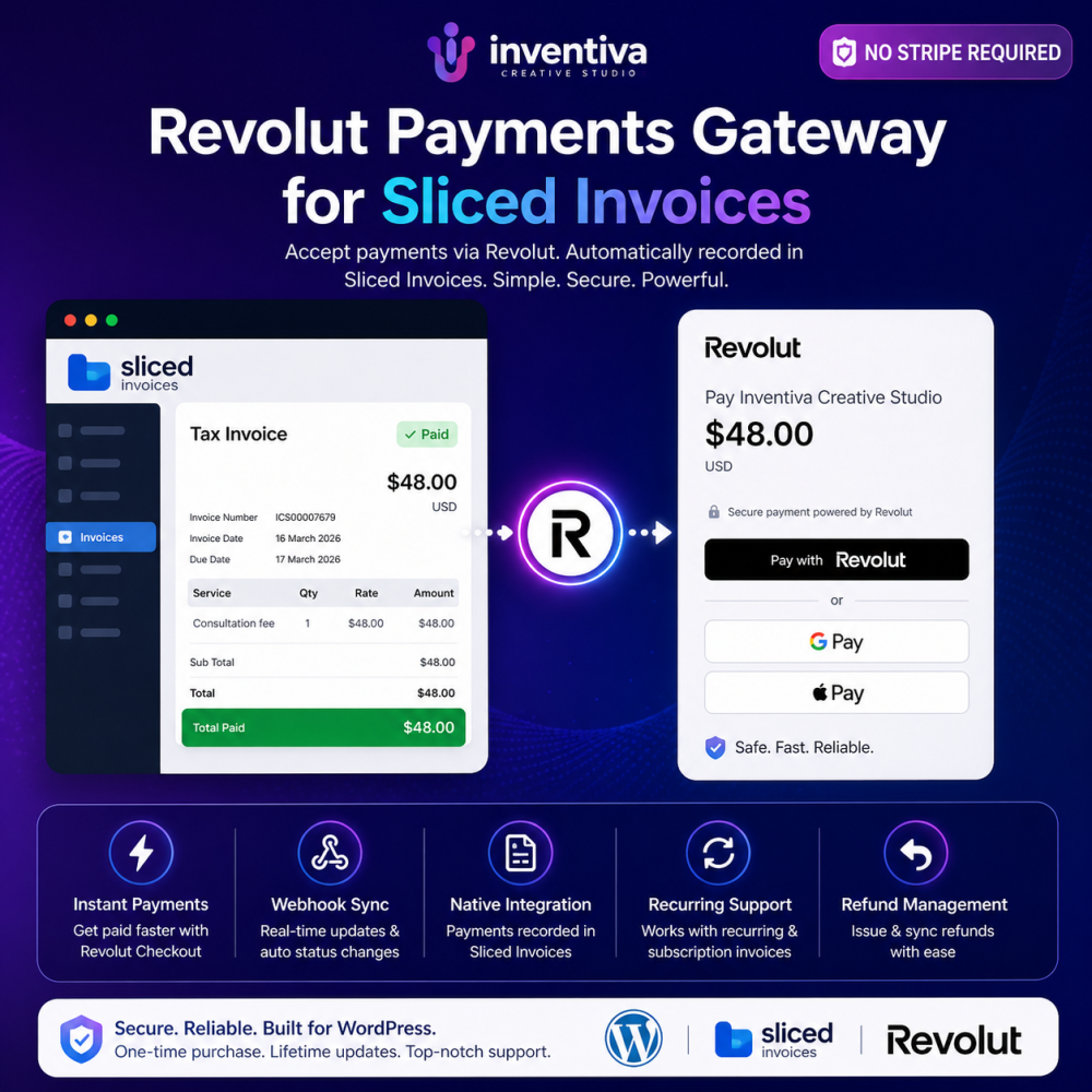 Revolut Payments Gateway for Sliced Invoices (WordPress Plugin)